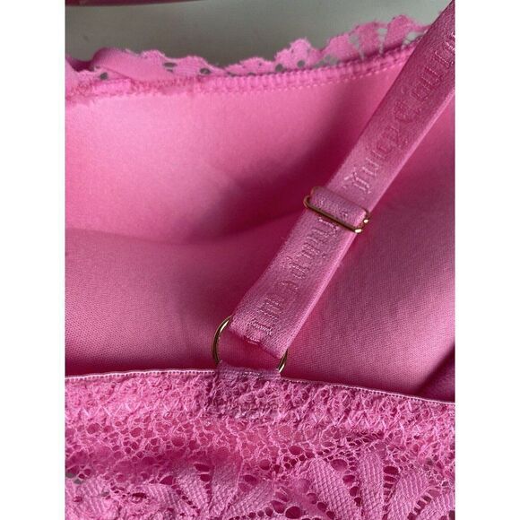 Juicy Couture Sexy Extreme Push Up Bra Size 34B Pink Strawberry JC5250AW NEW - Picture 9 of 10